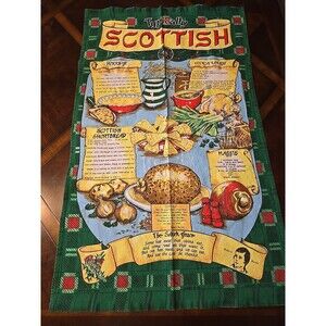 VTG Typically S Otish Decorative Linen Cloth Kitchen Wall Decor 17.5 x 29